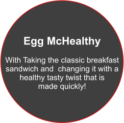 Egg McHealthy  With Taking the classic breakfast  sandwich and  changing it with a  healthy tasty twist that is  made quickly!