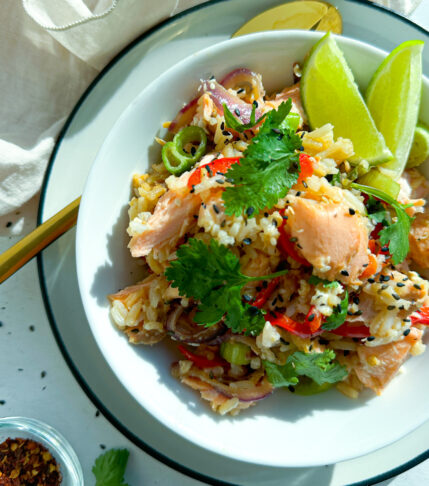 salmon fried rice